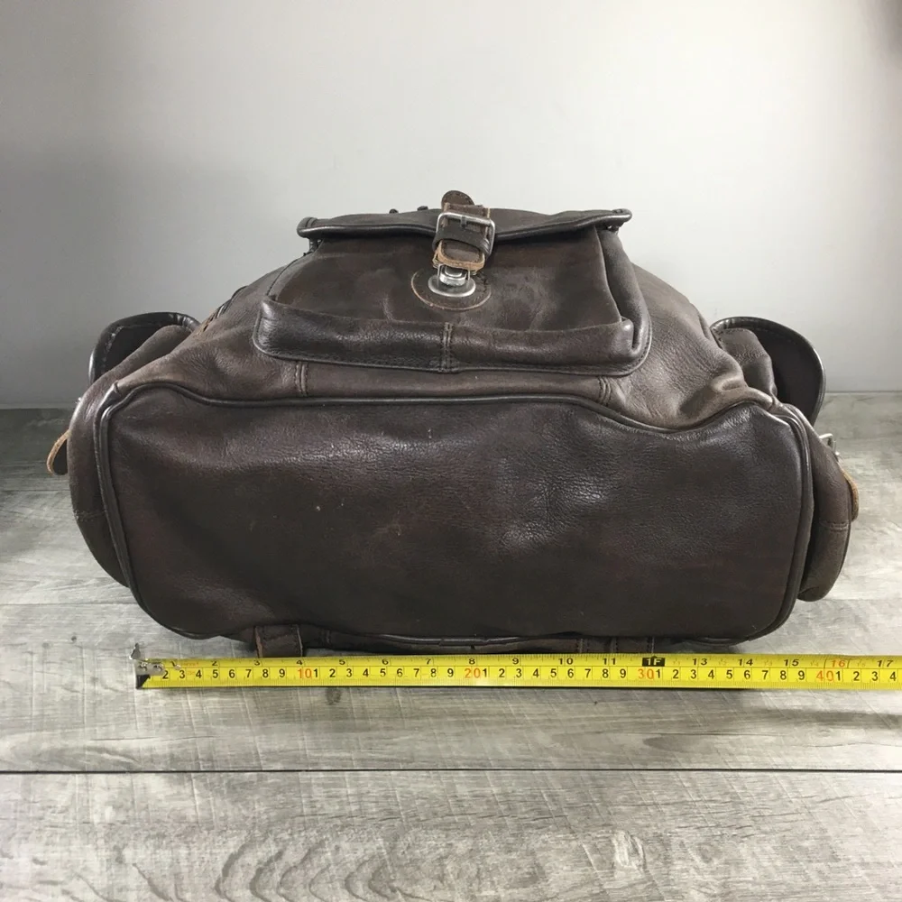 Classic Brown Leather Men's Backpack